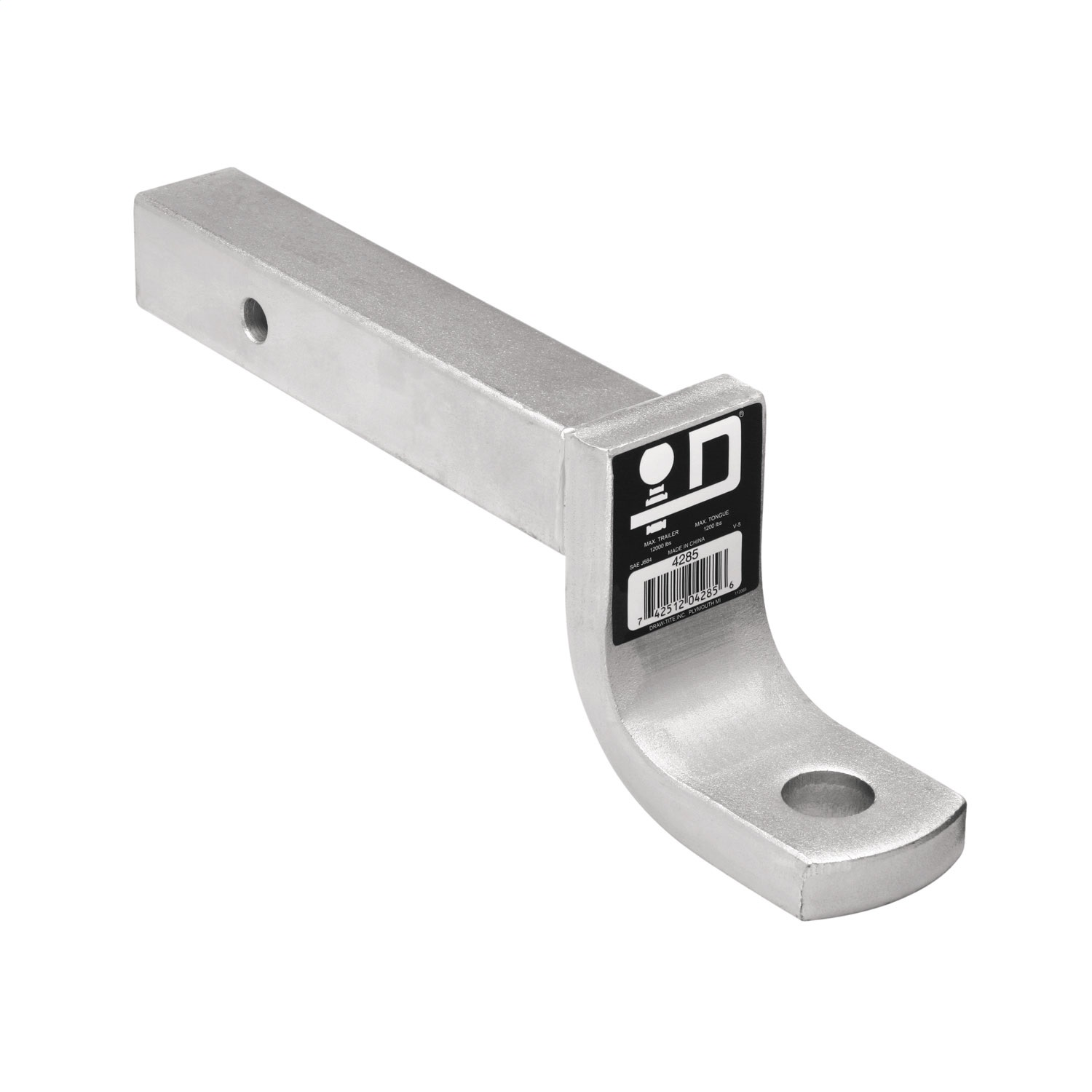 Draw-Tite 4285 - Trailer Hitch Ball Mount, 12,000 lbs. Capacity, Heavy Duty, Fits 2 in. Receiver, 4 in. Drop, Zinc - Young Farts RV Parts