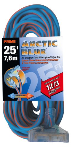 Prime Products LT630825 - Extension Cord 25'x12/3 Artic Blue - Young Farts RV Parts