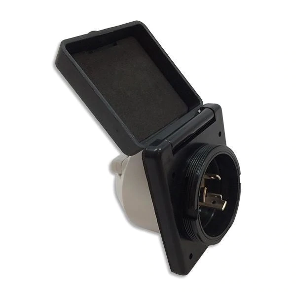 RV PRO 50 AMP RV INLET BLACK - Young Farts RV Parts