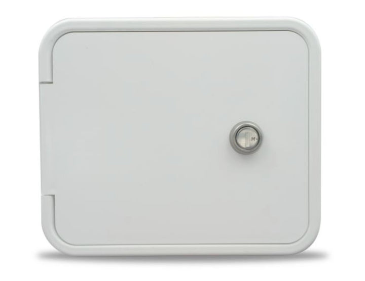 B&B Molders 94310 Electrical Cord Access Hatch, Polar White - Young Farts RV Parts