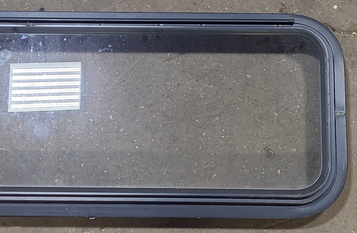 Black Radius Emergency Opening Window : 48 1/4" W X 15" H X 1 7/8" D - Young Farts RV Parts