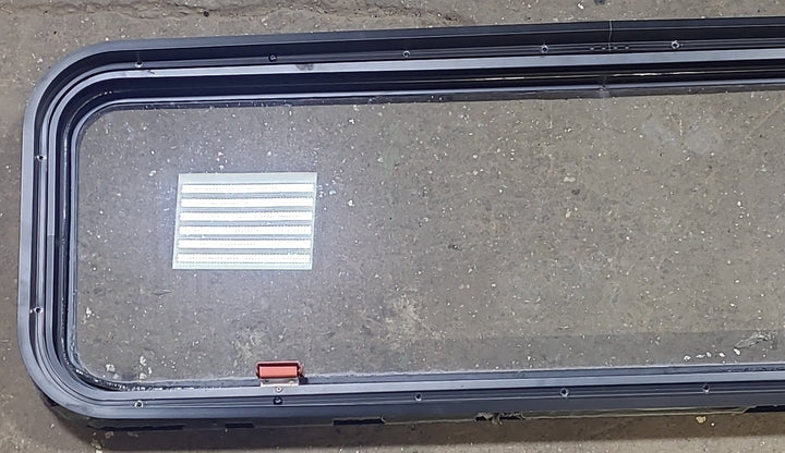 Black Radius Emergency Opening Window : 48 1/4" W X 15" H X 1 7/8" D - Young Farts RV Parts
