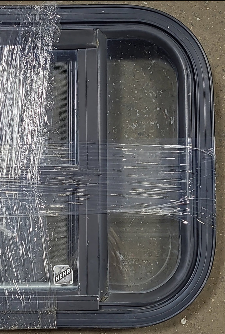 Black Radius Opening Window : 17 1/2" W X 14 1/2" H X 1 7/8" D - Young Farts RV Parts