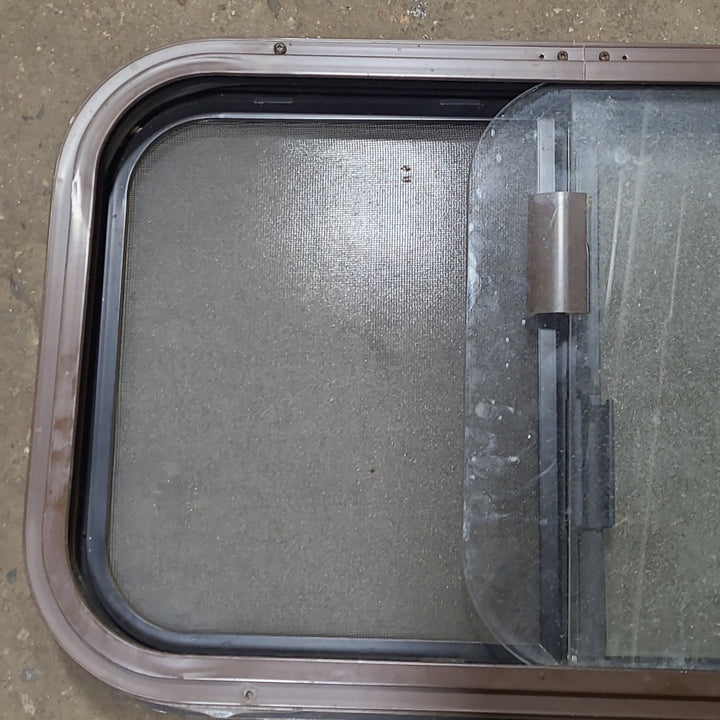 Black Radius Opening Window : 25" W X 15 1/2" H X 1 7/8" D - Young Farts RV Parts