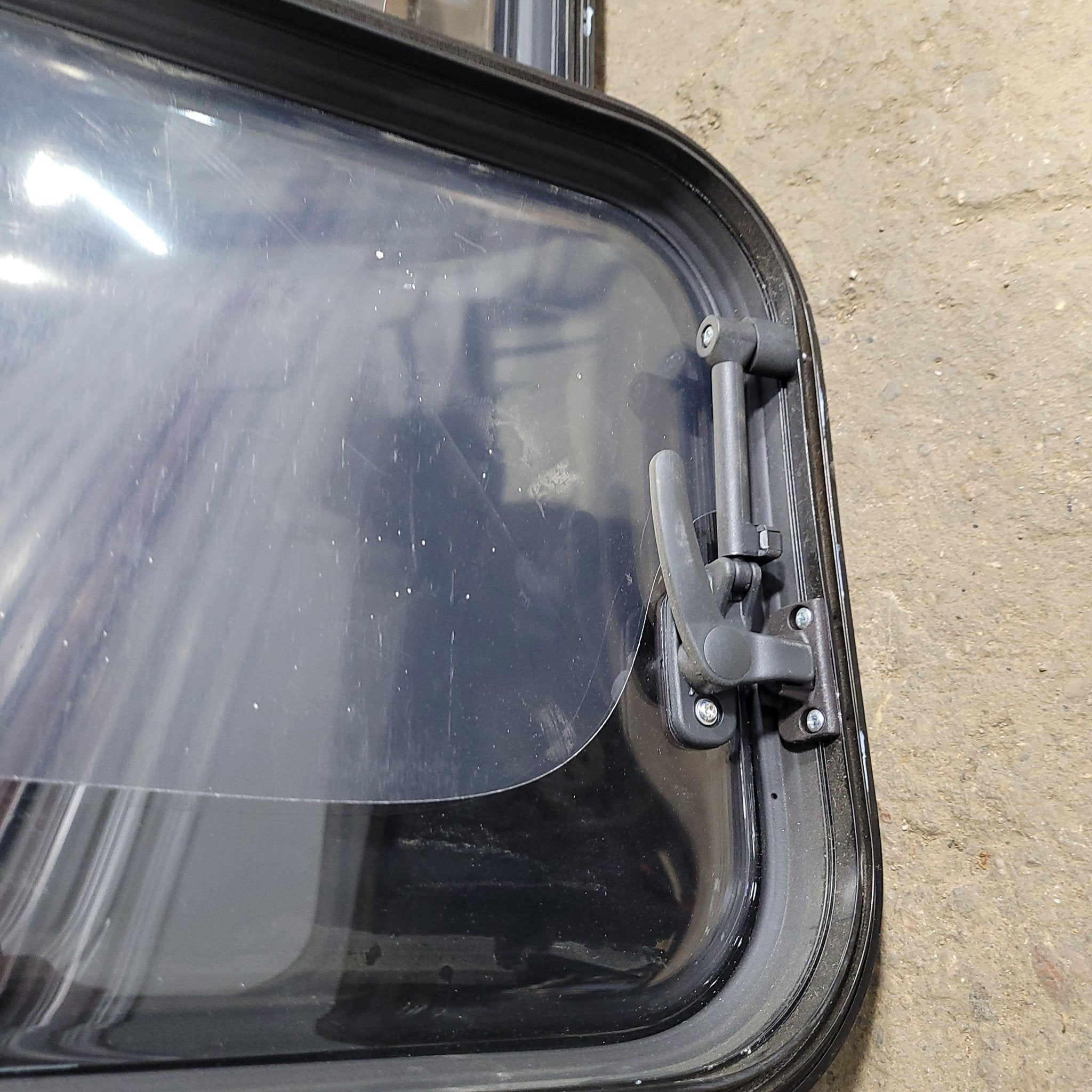 Black Radius Opening Window : 32" W X 12 1/8" H X 1" D - Young Farts RV Parts