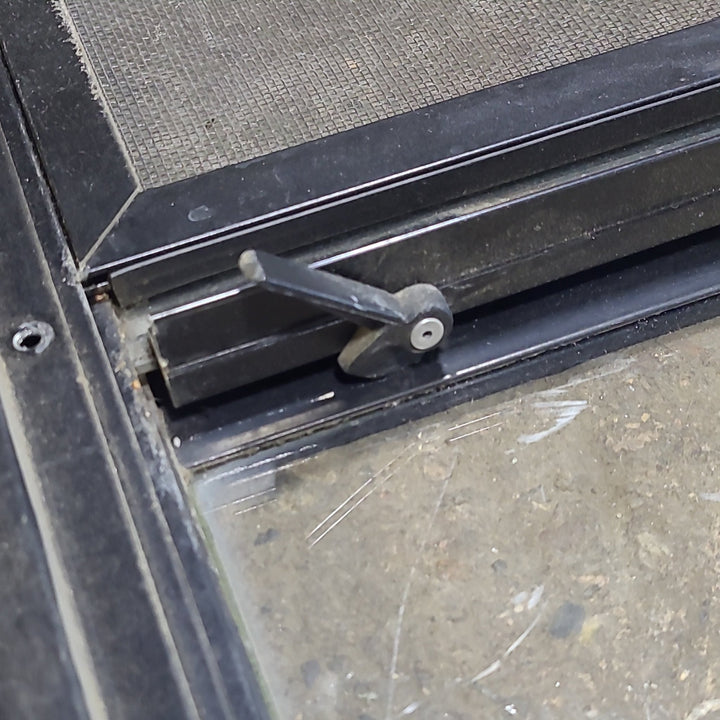 Black Radius Opening Window : 33 1/2" W X 22" H X 1 1/2" D - Young Farts RV Parts