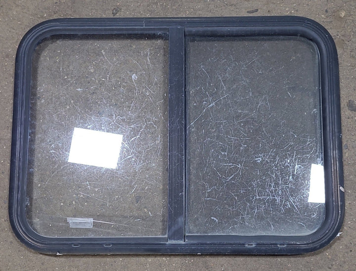Black Radius Opening Window : 33 1/2" W X 22" H X 1 1/2" D - Young Farts RV Parts