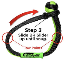 Load image into Gallery viewer, Bubba Rope 176746NGGB - 3/8&quot; NexGen PRO Gator-Jaw Series Synthetic Soft Shackle with Green/Black Eyes - Young Farts RV Parts