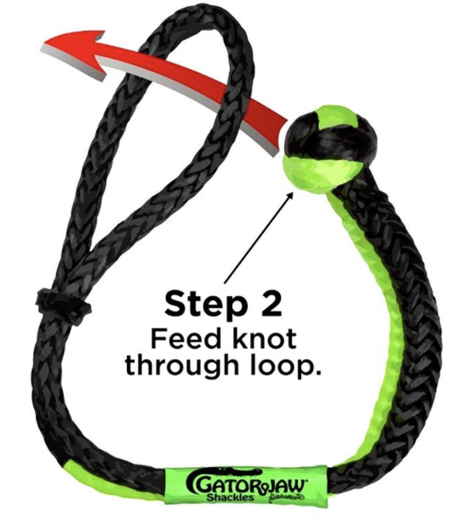 Bubba Rope 176746NGGB - 3/8" NexGen PRO Gator-Jaw Series Synthetic Soft Shackle with Green/Black Eyes - Young Farts RV Parts