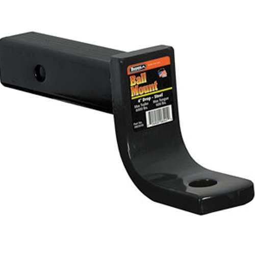 Buyers 1803010 - 2 Inch Ball Mount With 4 Inch Drop X 8 Inch Long Tube Black - Young Farts RV Parts