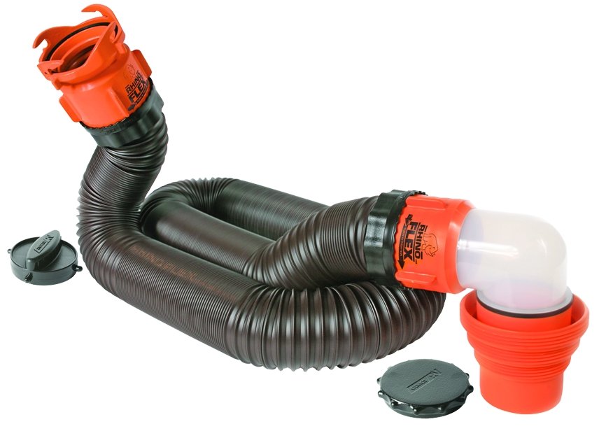 Camco 39760 RhinoFLEX 15' Sewer Hose Kit - w/4N1,Elbow, Caps Bilingual - Young Farts RV Parts