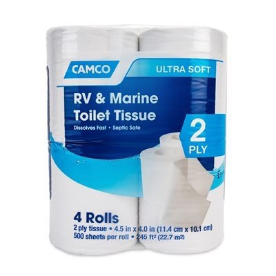 Camco 40274 - TST 2 Ply Toilet Tissue - 4 Rolls, 500 sheets - Young Farts RV Parts