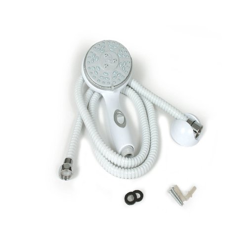 Camco 43714 Shower Head Kit - White w/On/Off includes hose,head,mount & hardware - Young Farts RV Parts
