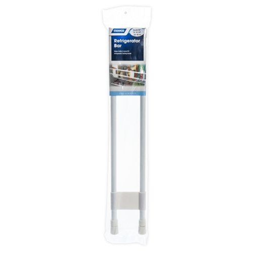 Camco 44074 Double Refrigerator Bar - 19" to 34" White Bilingual - Young Farts RV Parts