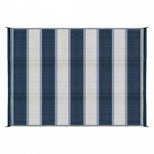 Load image into Gallery viewer, Camco C42871 - Reversible 6&#39; x 9&#39; Blue Stripe Outdoor Mat - Young Farts RV Parts