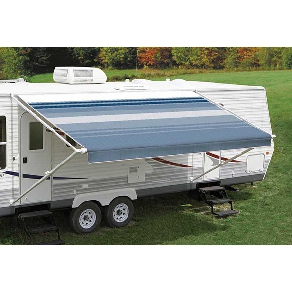 Carefree JU168E00 - 1Pc Fabric 16' Ocean Blue Awning with White Weatherguard - Young Farts RV Parts