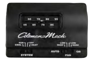 Coleman Mach Analog Thermostat, Heat/Cool, Wall Mount - Black - 7330F3852 - Young Farts RV Parts