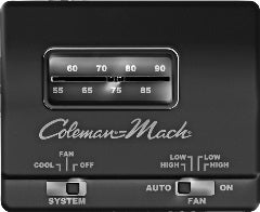 Coleman Mach Wall Thermostat Single Stage For Cool Only Black 7330-3861 - Young Farts RV Parts