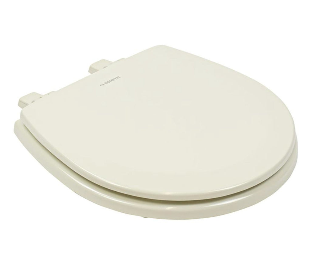 Dometic Toilet Seat D-Shape Closed Front Bone 385344437 - Young Farts RV Parts