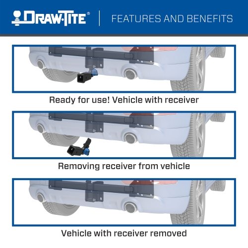 Draw Tite® • 76902 • Hidden Hitch® • Trailer Hitch Class III • Class III 2" (350 Lbs lbs GTW/3500 Lbs lbs TW) • Acura RDX 10-22 - Young Farts RV Parts