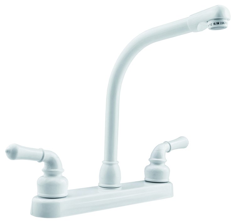 Dura Faucet DF-PK210C-WT - Dura Classical Hi Rise RV Kitchen Faucet - White - Young Farts RV Parts