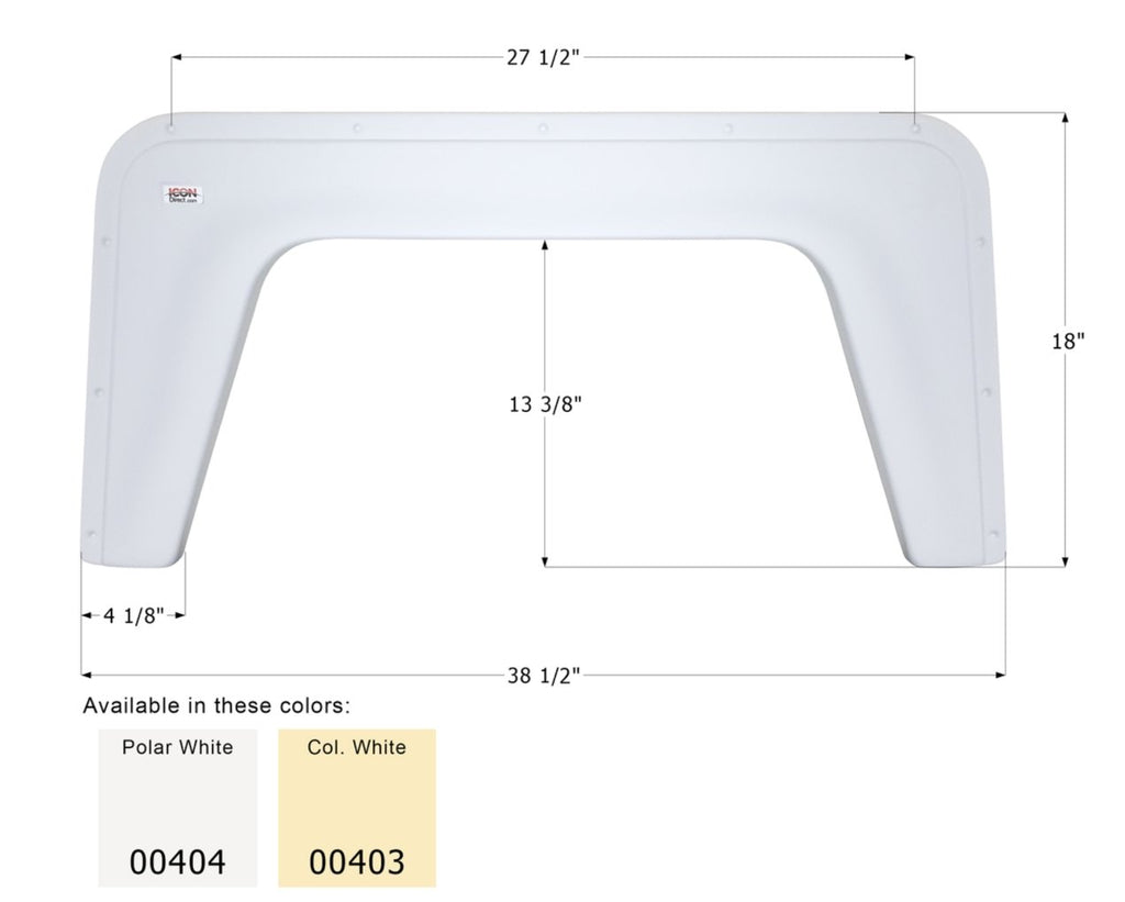 Fender Skirt Icon 00403 - Colonial White - Young Farts RV Parts