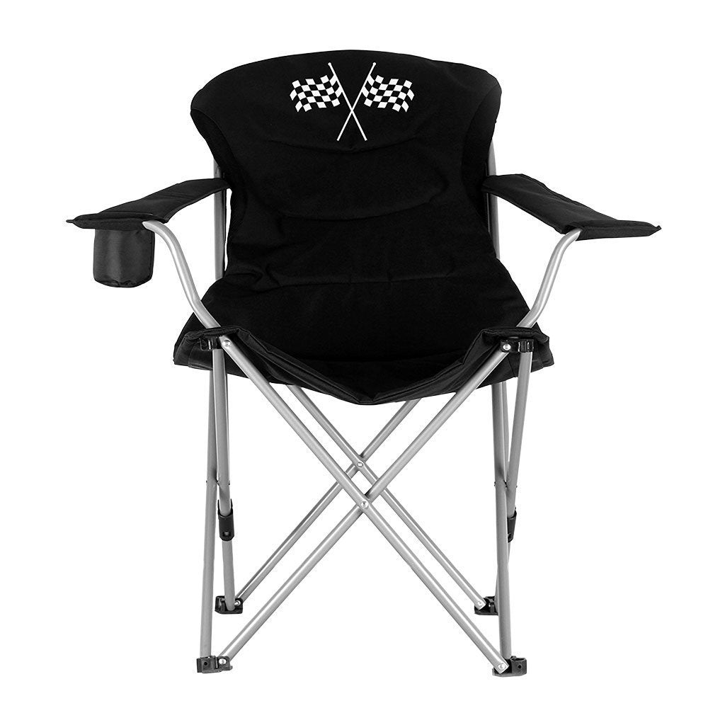 foldable recliner camp chair black - Young Farts RV Parts