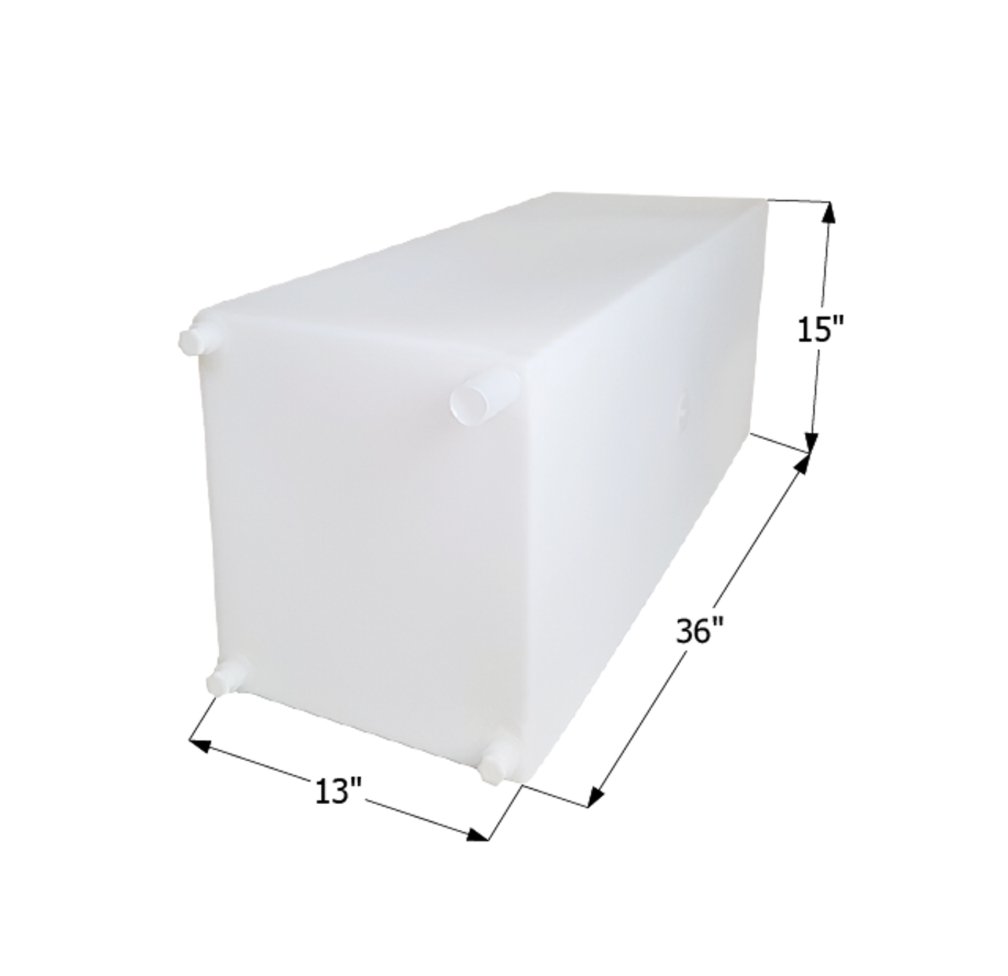 FRESH WATER TANK WT2463 36X15X13 30GAL W/1/2 FITTING - Young Farts RV Parts