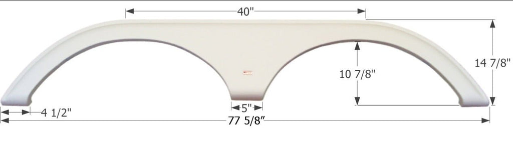 Icon 01775 Fender Skirt; Tandem Axle Fits Various Thor Brands Including Citation; 77-5/8 Inch Length x 14-7/8 Inch Height; Polar White - Young Farts RV Parts