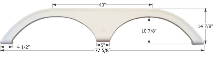 Icon 01775 Fender Skirt; Tandem Axle Fits Various Thor Brands Including Citation; 77-5/8 Inch Length x 14-7/8 Inch Height; Polar White - Young Farts RV Parts