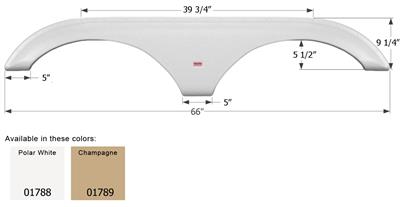 Icon Fender Skirt Various Dutchmen Brands Including Classic/ Sport/ Denali/ Four Winds 66 Inch 9-1/4 Inch Polar White 01788 - Young Farts RV Parts