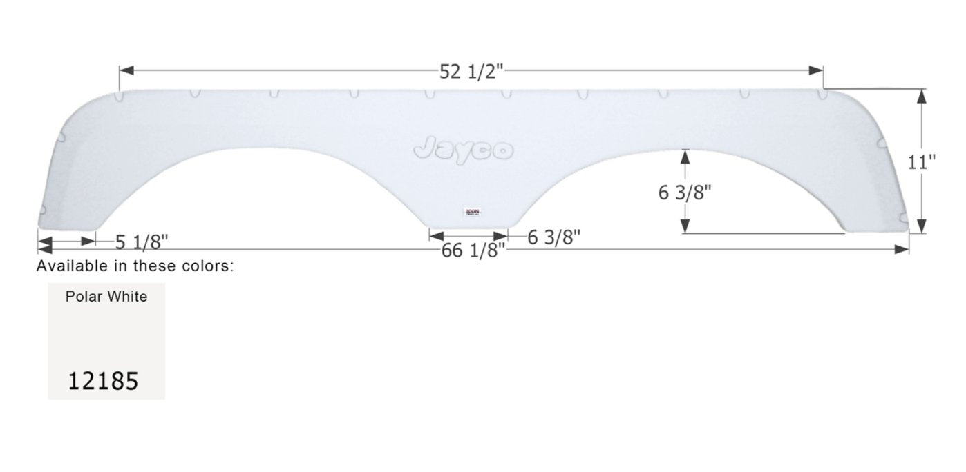 Icon Fender Skirt Various Jayco Brands Including Eagle 66-1/8 Inch 11 Inch Polar White 12185 - Young Farts RV Parts