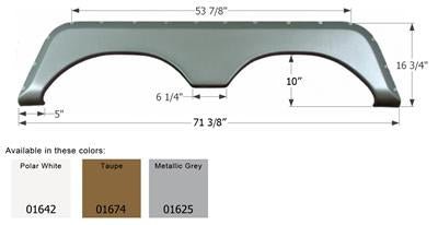 Icon Fender Skirt Various Jayco Brands Including Eagle/ Jay Flight/ Jay Flight G2/ Jay Flight Bungalow/ Octane 71-3/8 Inch 16-3/4 Inch Metallic Gray 01625 - Young Farts RV Parts