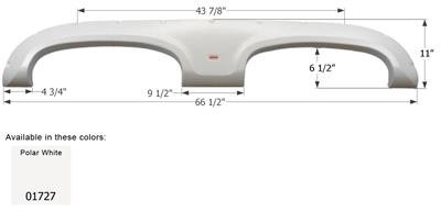 Icon Fender Skirt Various keystone Brands Including Hideout/ Hornet 66-1/2 Inch 11 Inch Polar White 01727 - Young Farts RV Parts