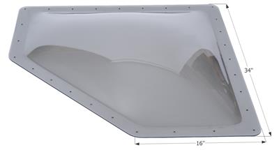 Icon Neo Angle Skylight 4" Bubble Type Dome Opening 12" x 24" Smoke - 12111 - Young Farts RV Parts