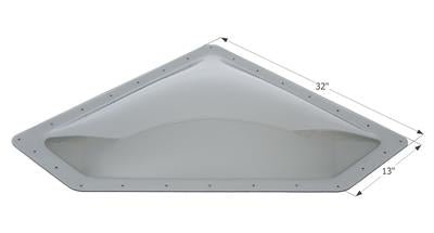 Icon Neo Angle Skylight 4" Bubble Type Opening 10" x 28" Smoke - 12112 - Young Farts RV Parts