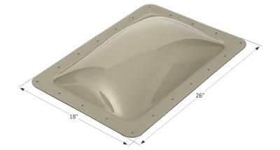 Icon Rectangular Skylight 4" Bubble Type Dome Opening 14" x 22" Smoke - 12080 - Young Farts RV Parts