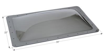 Icon Rectangular Skylight 4" Bubble Type Dome Opening 18" x 30" Smoke - 12120 - Young Farts RV Parts