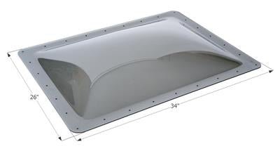 Icon Rectangular Skylight 4" Bubble Type Dome Opening 22" x 30" Smoke - 12122 - Young Farts RV Parts