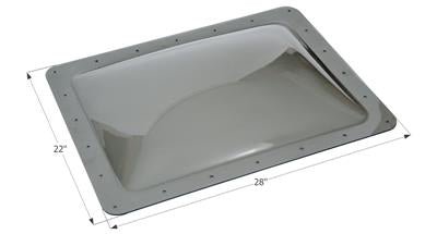 Icon Rectangular Skylight 4"Bubble Type Dome Opening 18" x 24" Smoke - 12119 - Young Farts RV Parts