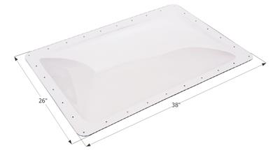 Icon Skylight 4" Bubble Type Dome Rectangular Clear Opening 22" x 34" - Young Farts RV Parts
