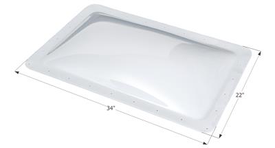 Icon Skylight 4" Bubble Type Rectangular White Opening 18" x 30" - Young Farts RV Parts