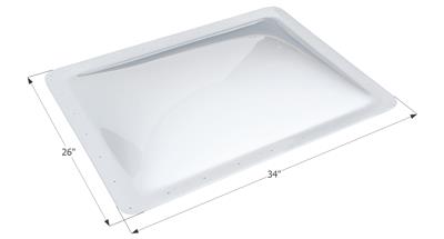 Icon Skylight 4" Bubble Type Rectangular White Opening 22" x 30" - Young Farts RV Parts