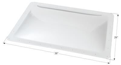 Icon Skylight, 4" Bubble Type Rectangular, White, Opening 22" x 34" - Young Farts RV Parts