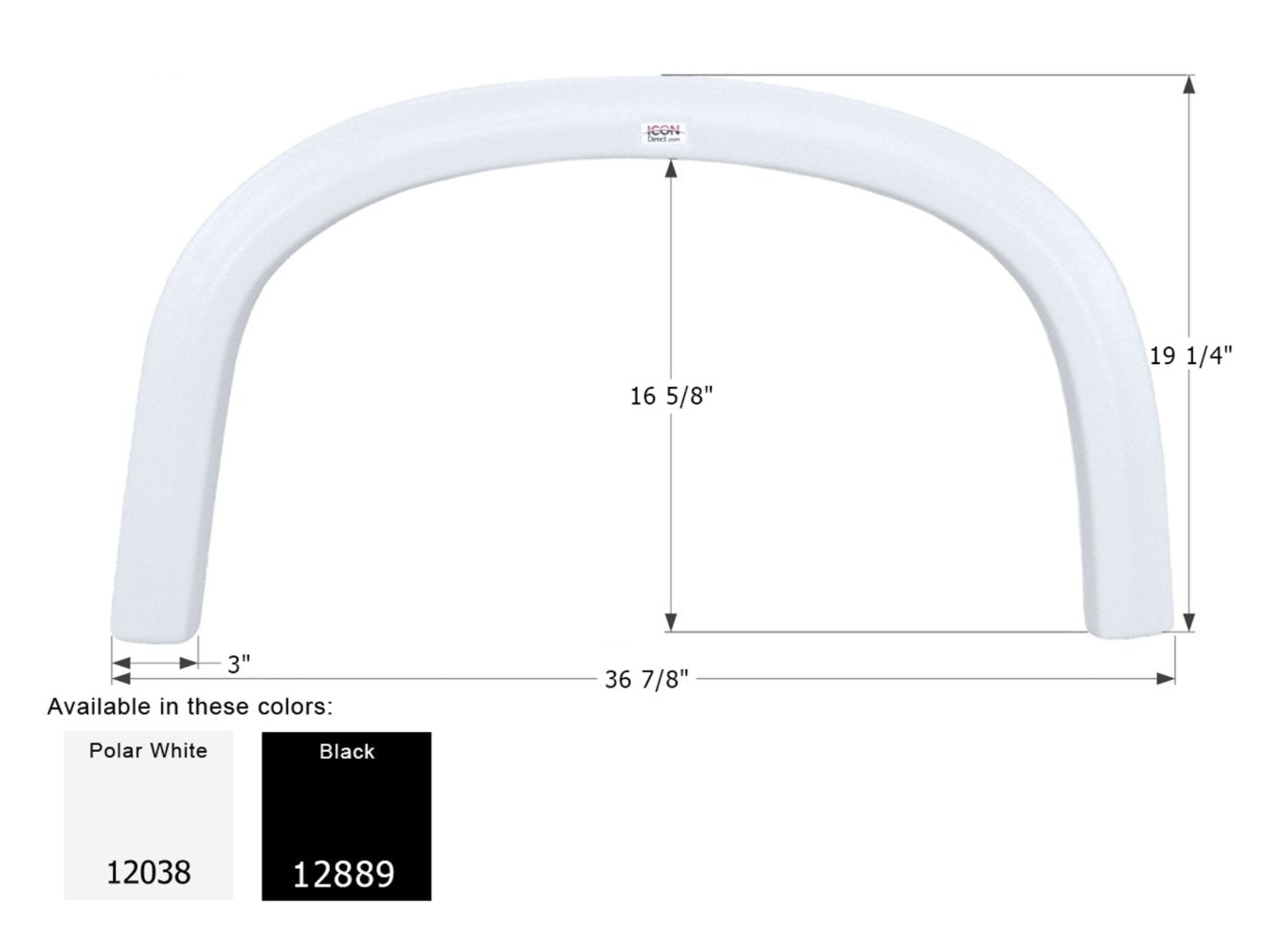 Icon Technologies 12038 - Four Winds Single Axle Fender Skirt FS2038 - Young Farts RV Parts