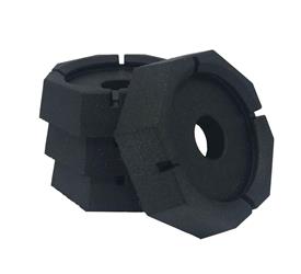 Jack Pad SnapPad BL5SP4 Mini Square, Rubber, Fits 5-1/2" Square Jack Foot, Black, 8.15" Diameter - Young Farts RV Parts