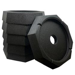 Jack Pad SnapPad EQLXSP6 EQ Grand Lux, Rubber, Fits 12" Round Front Jack Foot And 10" Octagon Back Jack Foot, Black, 13-1/4" Front Jack Pad Diameter And 13-3/4" Back Jack Pad Diameter - Young Farts RV Parts