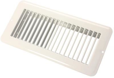 JR PRODUCTS 02-28985 - 4" X 10" FLOOR REGISTER - UNDAMPERED - METAL - WHITE - Young Farts RV Parts