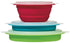 Kitchen Bowl Progressive International CB-20 Storage Bowl Set, Blue/ Green/ Red, One 1.5 Cup Capacity/ One 3 Cup Capacity/ One 5 Cup Capacity, Round, Collapses To 1/2 Of Its Original Size, Dishwasher Safe, Polypropylene Plastic, Set Of 3 - Young Farts RV Parts