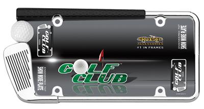 License Plate Frame Cruiser 19509 License Frame, Golf Club, Chrome/Painted - Young Farts RV Parts